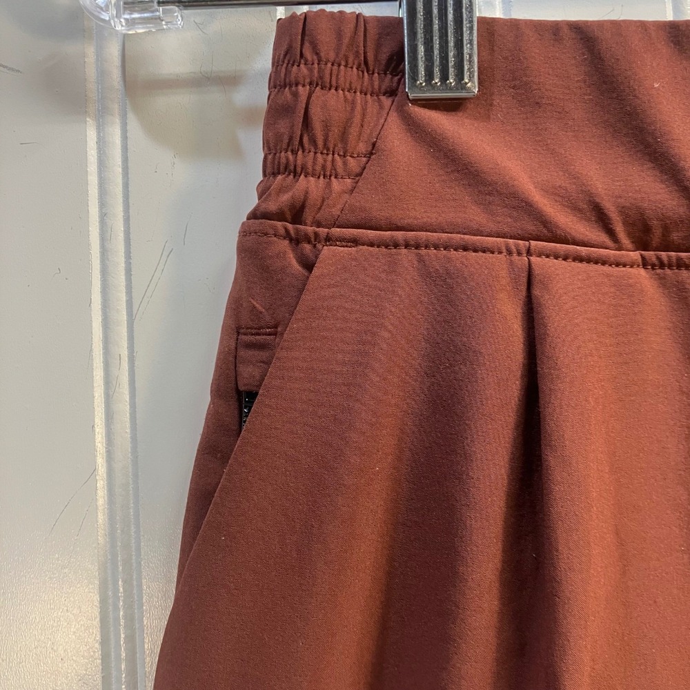 Athleta Brooklyn Wide Leg Crop Pant Rust Brown Petite 2P High Rise Travel Eathy - Picture 4 of 10